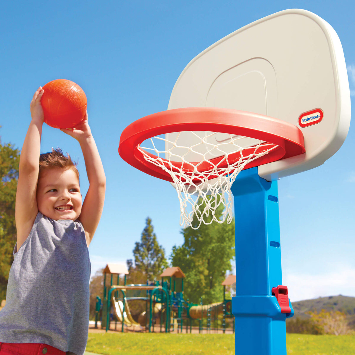 TotSports™ Easy Score™ Basketball Set - Indoor and Outdoor Basketball Set with Kid-Sized Ball Designed for Easy Scoring for Growing Players