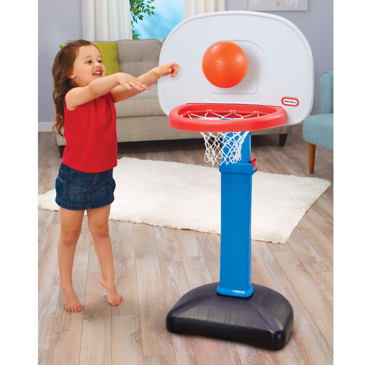 TotSports™ Easy Score™ Basketball Set - Indoor and Outdoor Basketball Set with Kid-Sized Ball Designed for Easy Scoring for Growing Players