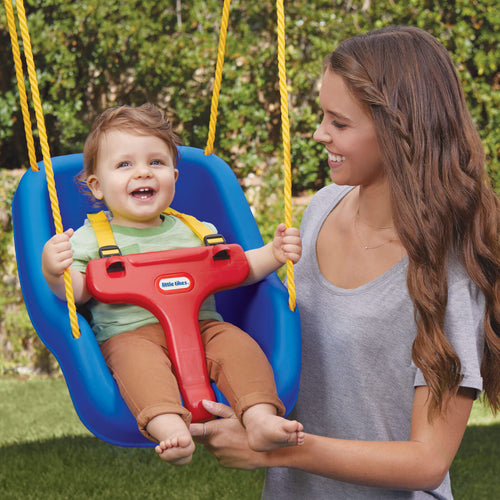 2-in-1 Snug 'n Secure™ Swing - Blue - Adjustable Swing with Rotating T-Bar and Straps Designed for Secure and Comfortable Swinging