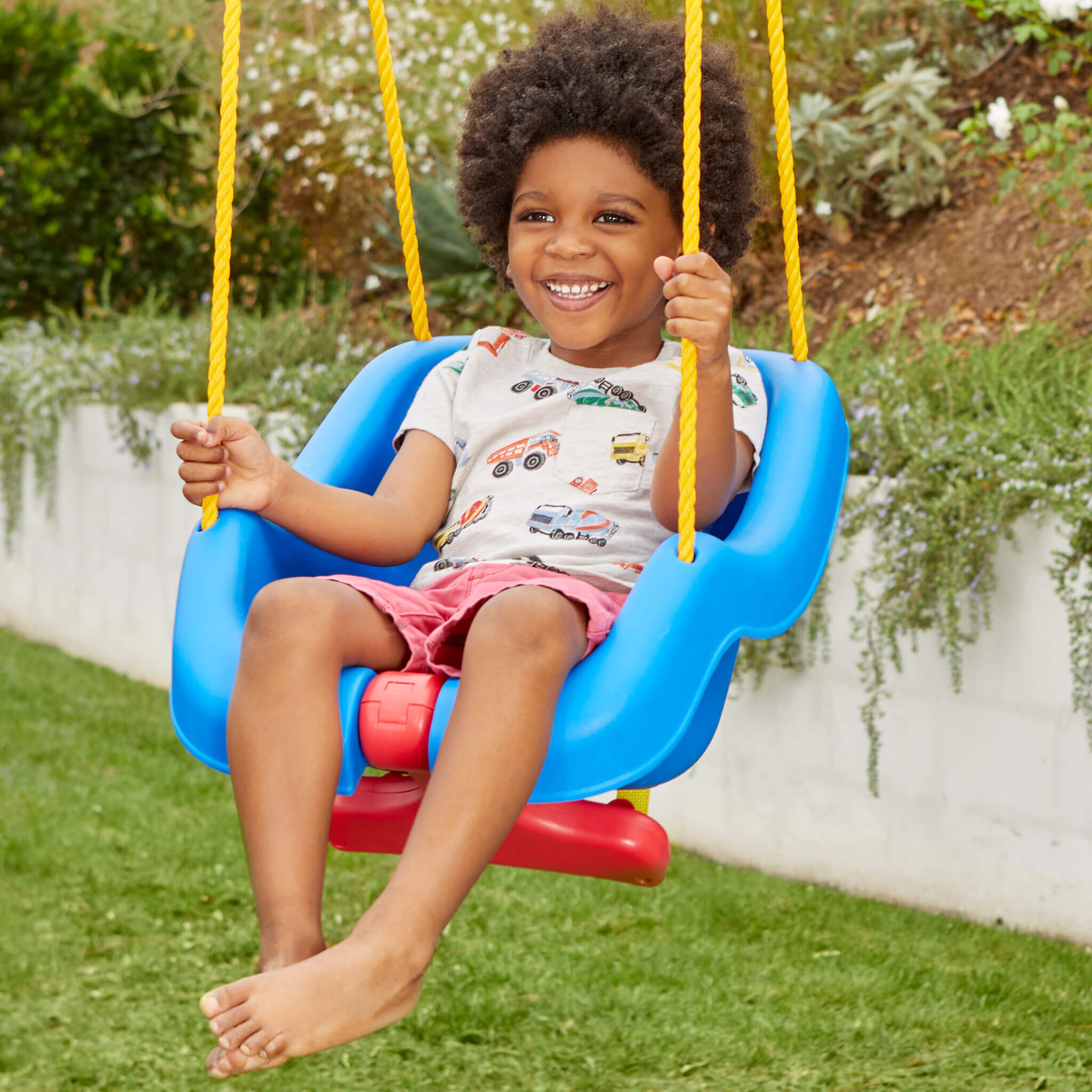 2-in-1 Snug 'n Secure™ Swing - Blue - Adjustable Swing with Rotating T-Bar and Straps Designed for Secure and Comfortable Swinging