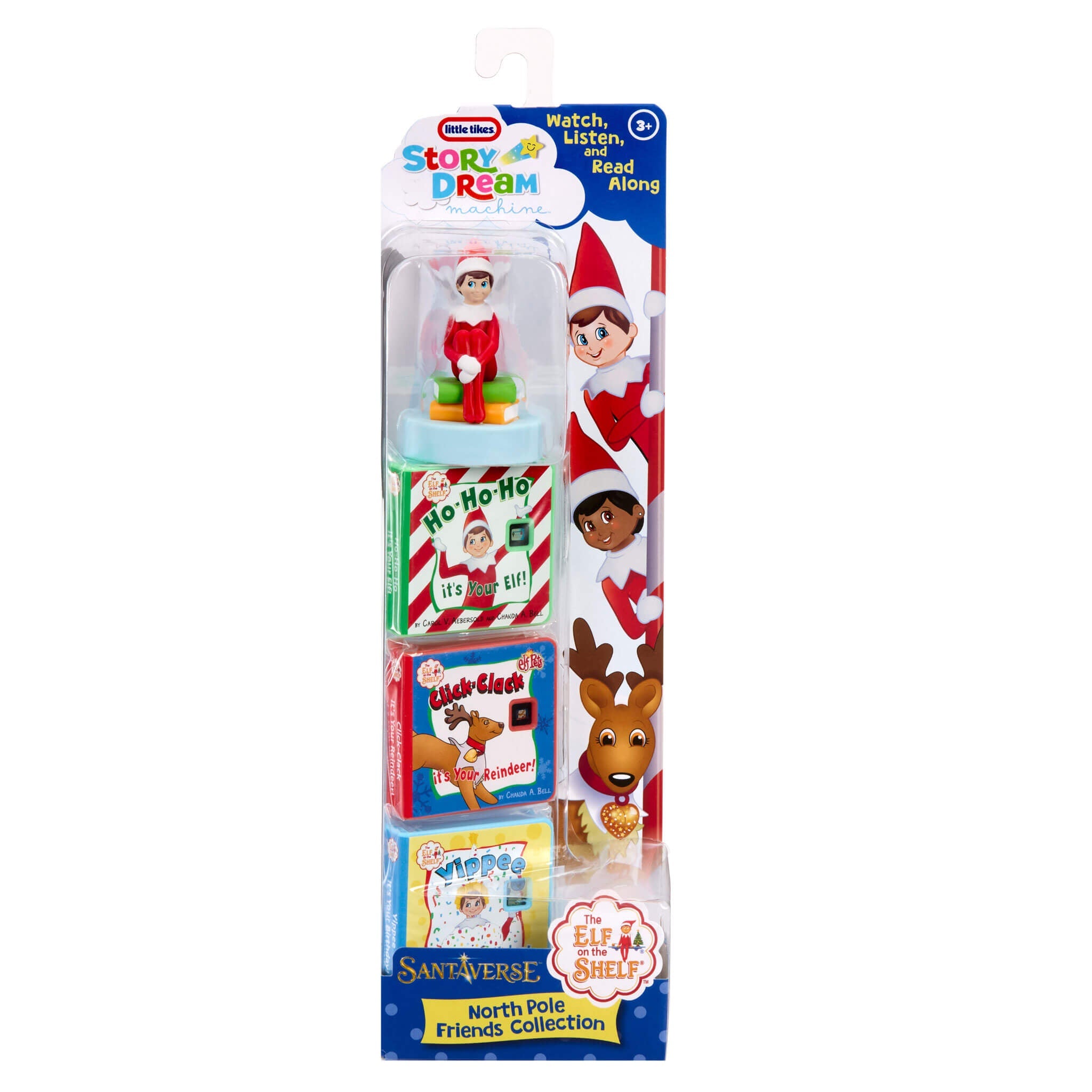 Story Dream Machine™ The Elf on the Shelf Santaverse North Pole Friends Collection - Three Santaverse Stories with Night-Light Effects Designed for Festive Projected Stories and Sounds