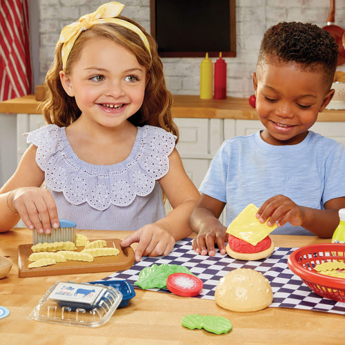 Creative Chefs™ Cheeseburger and Fries Kit - Recipe-Guided Cheeseburger Playset with Utensils Designed for Multi-Step Preparing and Plating
