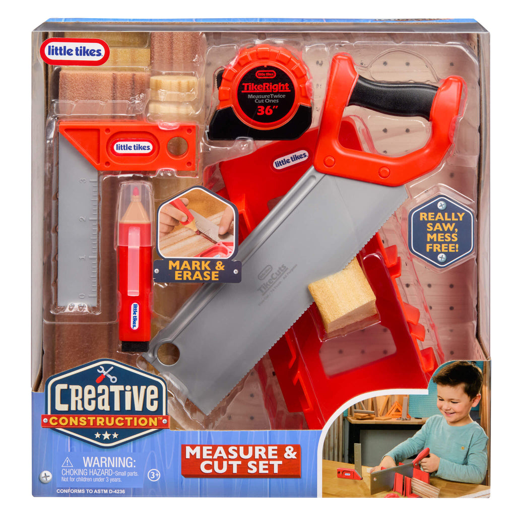 Creative Construction™ Measure and Cut Set - Realistic Measure-and-Cut Tools for Building Play Designed for Measuring, Marking and Creative Building