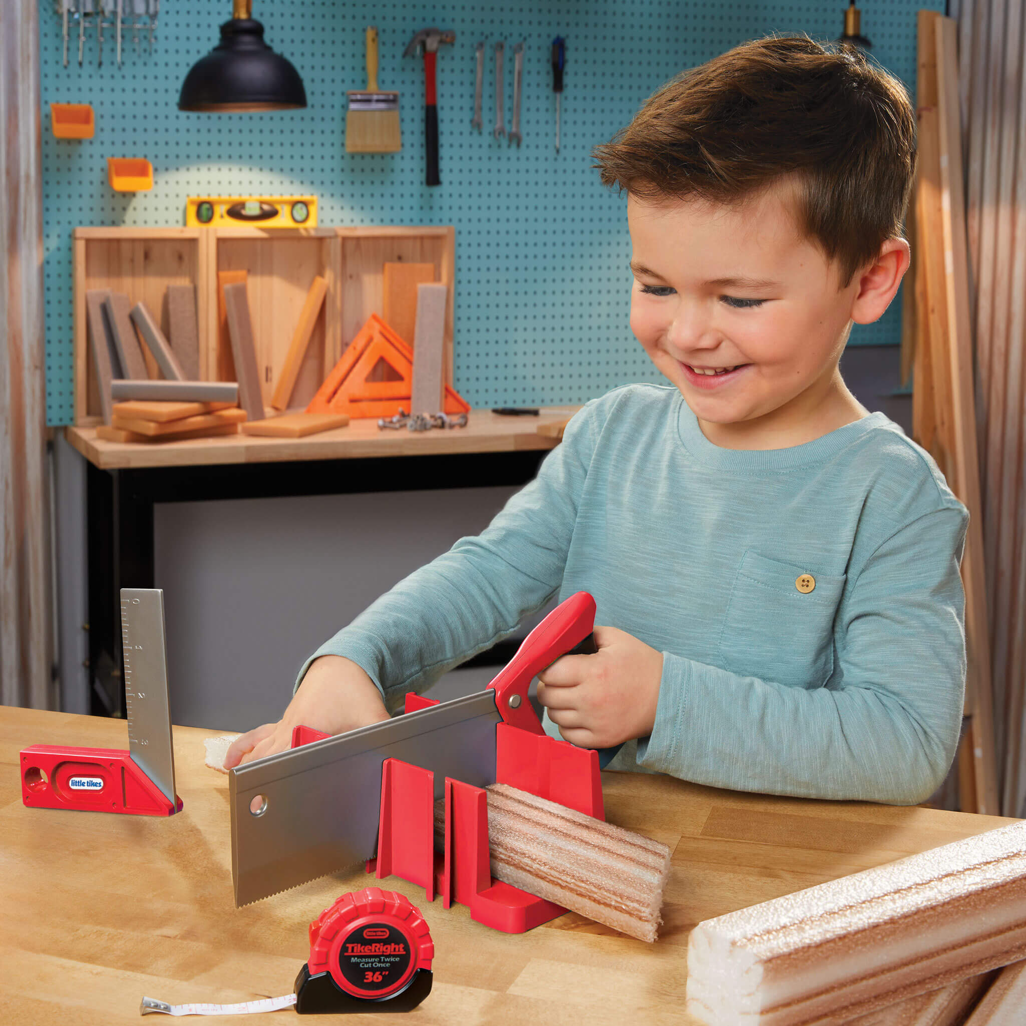 Creative Construction™ Measure and Cut Set - Realistic Measure-and-Cut Tools for Building Play Designed for Measuring, Marking and Creative Building