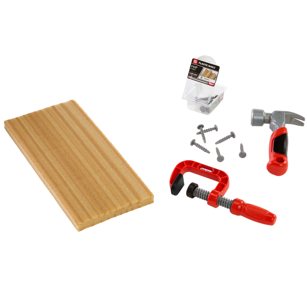 Creative Construction™ Hammer and Nail Set - Mess-Free Hammering Kit with Blueprint Projects Designed for Hands-On Building Without Sharp Pieces