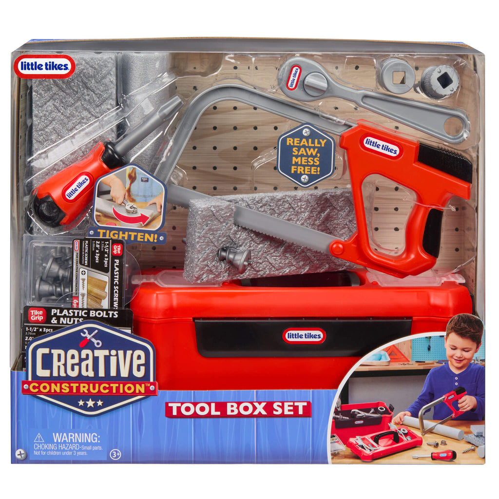 Creative Construction™ Tool Box Set - Kids Tool Box with Realistic Workshop Accessories Designed for Fine Motor and Problem-Solving Play