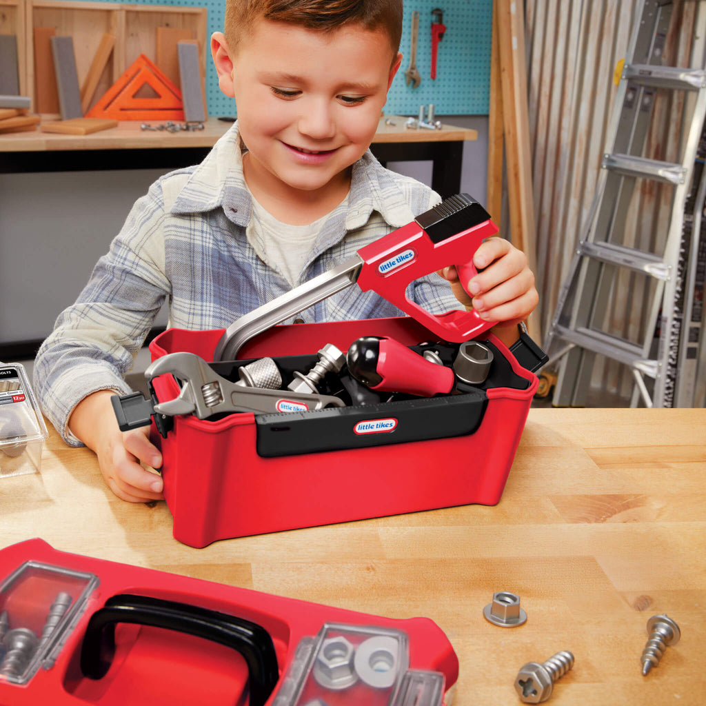 Creative Construction™ Tool Box Set - Kids Tool Box with Realistic Workshop Accessories Designed for Fine Motor and Problem-Solving Play