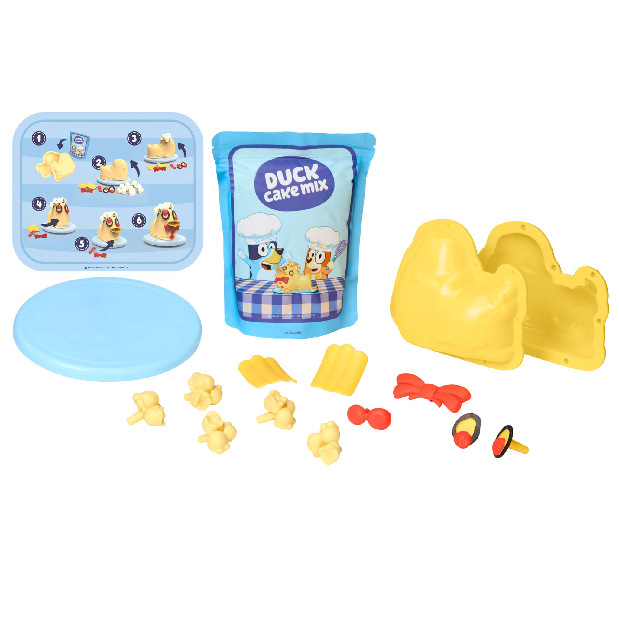 Creative Chefs™ Bluey - Duck Cake Kit - Bluey Duck Cake Set with Reusable Make-It Mix Designed for Preparing, Assembling and Decorating