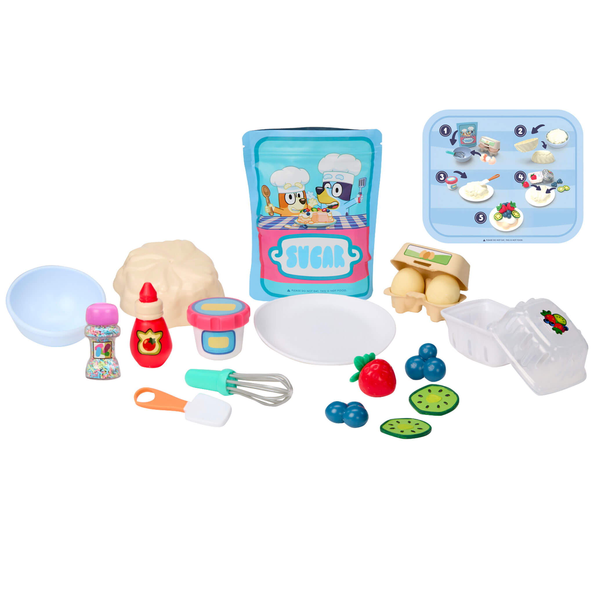 Creative Chefs™ Bluey - Pavlova Kit - Bluey Pavlova Playset with Food and Utensils Designed for Step-by-Step Pretend Dessert Making