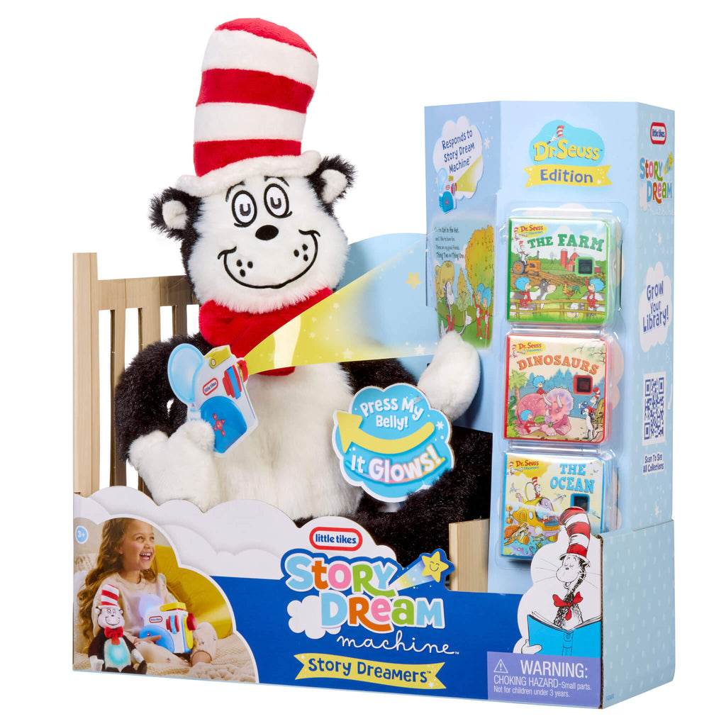 Story Dreamers™ Cat in the Hat Plush™ - Cat in the Hat Plush with Music and White Noise Modes Designed for Talking, Glowing and Musical Interaction