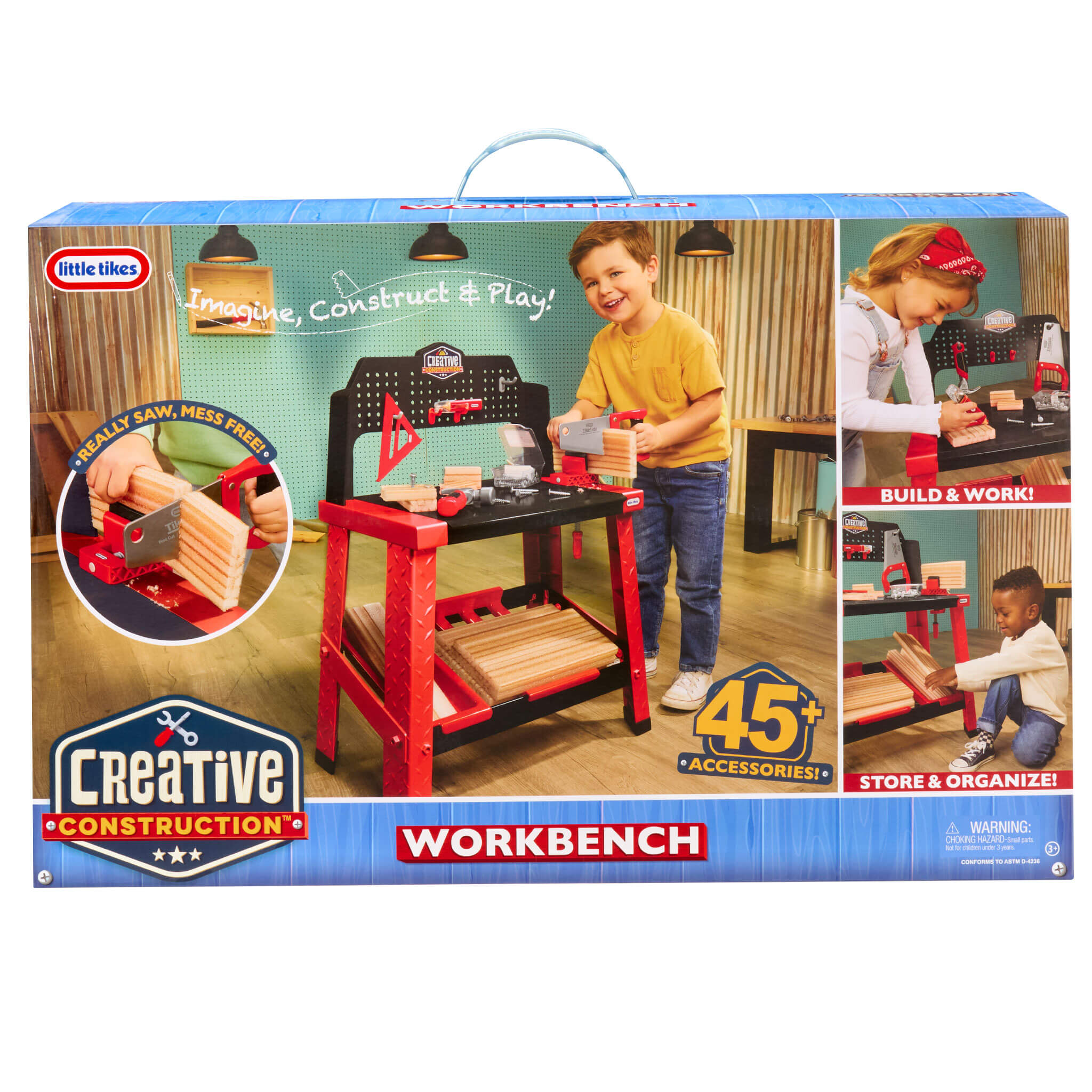 Creative Construction™ Workbench - Hands-On Construction Station for Young Builders Designed for Tool Recognition and Creative Building