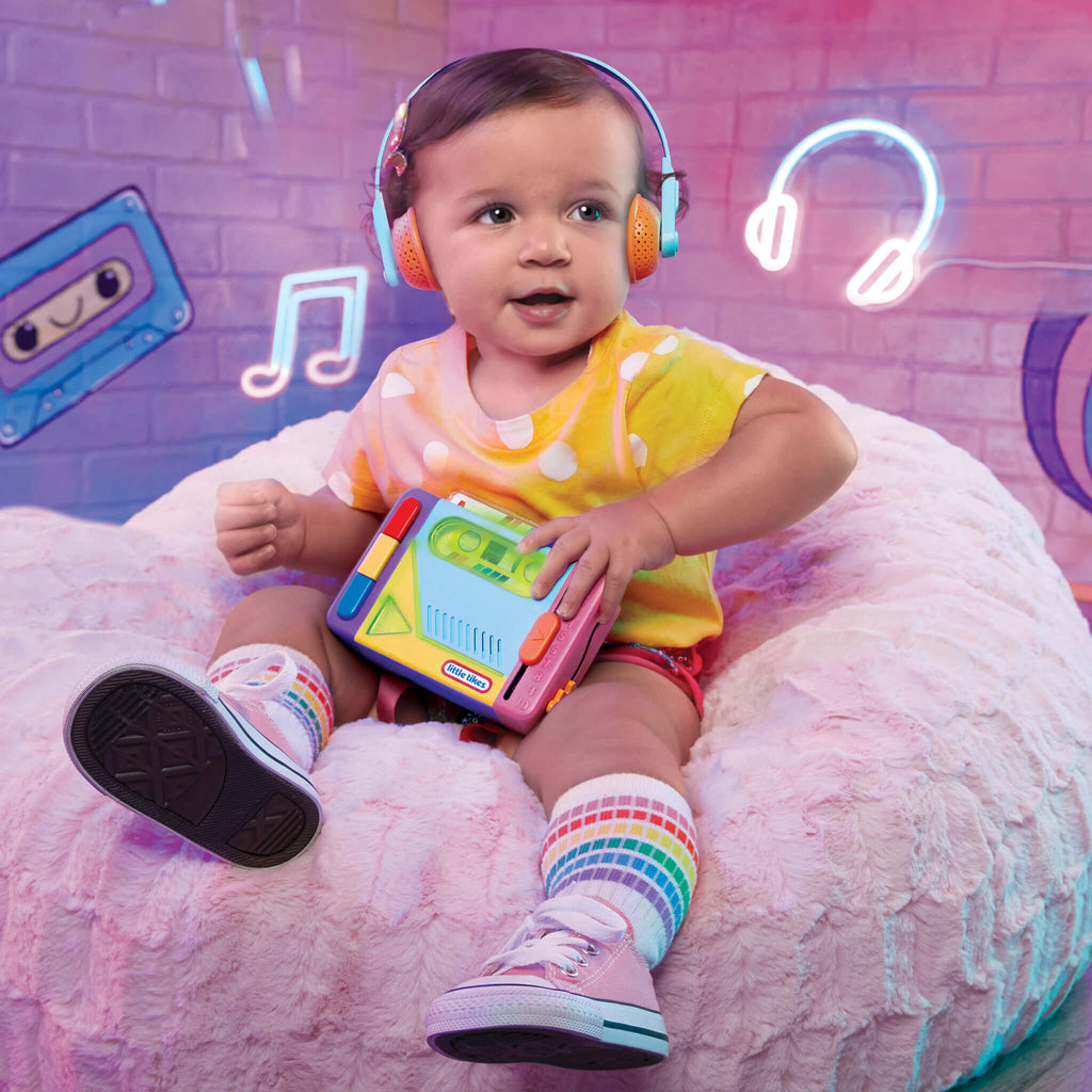 Old School™ Rainbow Remix Music Player - Retro Music Player with Songs, Colors and Numbers Designed for Interactive Lights, Music and Button Play