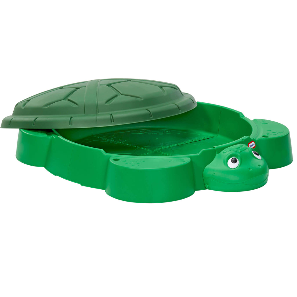 Turtle Sandbox - Classic Turtle Sandbox with Built-In Seats Designed for Covered Outdoor Sand Adventures